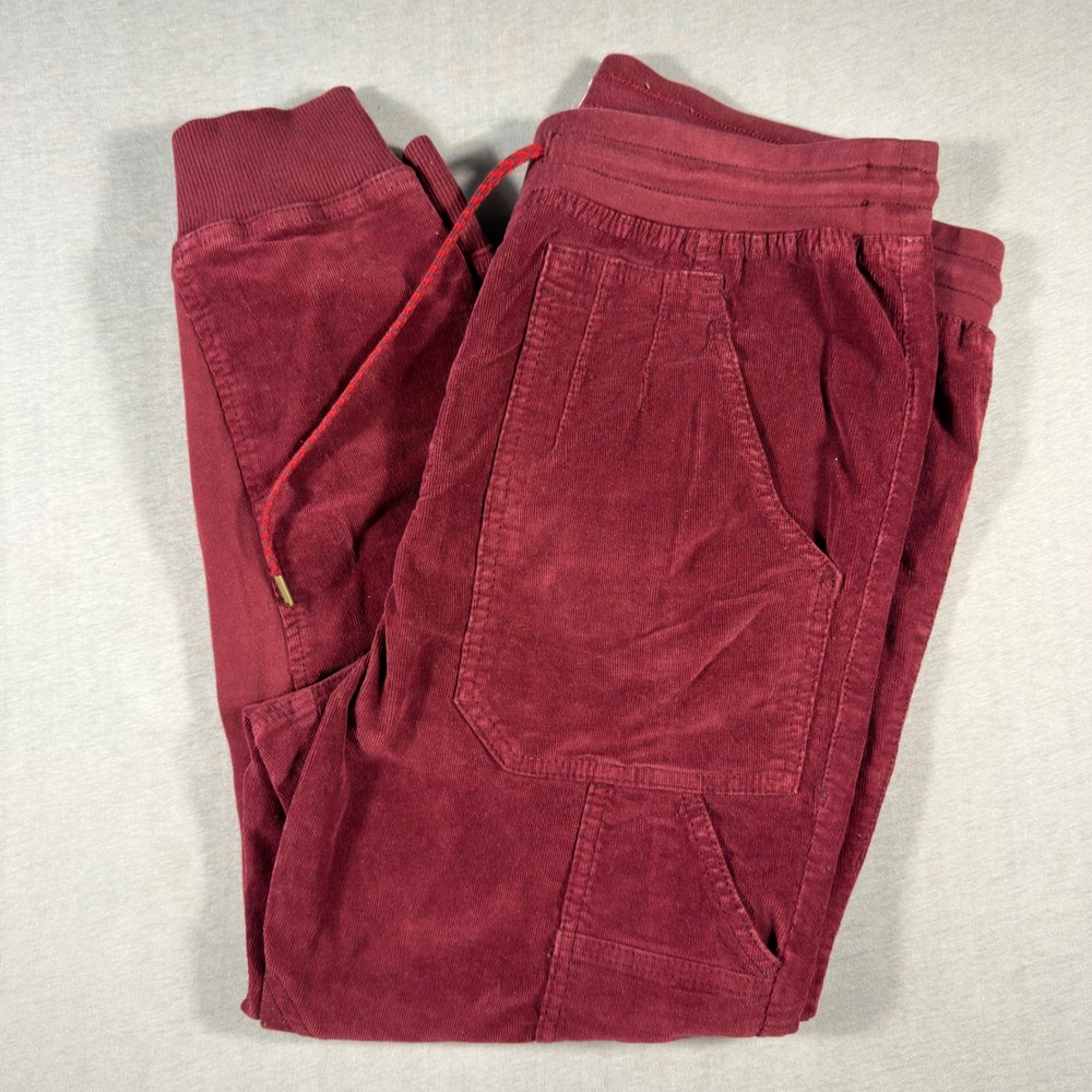 Anthropologie Corduroy Joggers Burgundy Red Cargo Pocket Pants Large